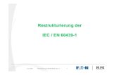 Restrukturierung der IEC / EN 60439-1 · 2013. 5. 28. · 21.01.2005 Restrukturierung der IEC/EN 60439-1.ppt / rk. 19. prIEC/EN 61439-2 Energie-Schaltgerätekombinationen. die dafür