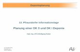 Planung einer DK 0 und DK I Deponie · 2020. 3. 24. · AU Consult GmbH Provinostr. 52 86153 Augsburg Ausblick Ausblick: • Der Bedarf an DK 0 –Deponien wird zunehmen.Ebenso wird