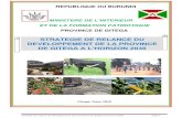 STRATEGIE DE RELANCE DU©gie de relance...Stratégie de relance du développement de la Province de Gitega à l’horizon 2030 Page 6 I. INTRODUCTION Cette étude s’inscrit dans
