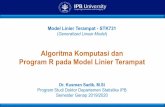 Model Linier Terampat - STK731...Dr. Kusman Sadik, M.Si Program Studi Doktor Departemen Statistika IPB Semester Genap 2019/2020 Model Linier Terampat - STK731 (Generalized Linear Model)Algoritma