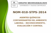 Agentes químicos contaminantes del ambiente laboral ...€¦ · NOM-010-STPS-1999 NOM-010-STPS-2014 10. Unidades de verificación y laboratorios de prueba 12. Vigilancia a la salud