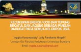 KECUKUPAN ENERGI FOOD BAR TEPUNG BEKATUL DAN … Inggita - Food Bar.pdf · •Organoleptik (SNI 01-2346-2006) HASIL Rekomendasi emergency food product 50 gram per batang Panjang 9