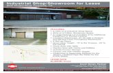 Isr So/Soroo or Ls€¦ · FEATURES 2,100± sf of Industrial Shop Space 400± sf of Office, Showroom Space A Large Parking Lot of 5,000± sf for Additional Equipment or Excess Parking