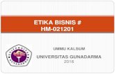 ETIKA BISNIS # HM-021201ummu_kalsum.staff.gunadarma.ac.id/Downloads/files/... · PERTEMUAN NO WAKTU BAB 1 21 – 09 Definisi Etika dan Bisnis sebagai sebuah profesi 2 28 – 09 Prinsip