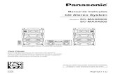 CD Stereo System - Panasonic · 2020. 3. 2. · Utilize apenas as caixas acústicas fornecidas. O uso de outras caixas acústicas pode daniﬁ car o sistema e diminuir a qualidade