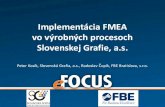 Implementácia FMEA vo výrobných procesoch Slovenskej ... · Implementácia FMEA vo výrobných procesoch Slovenskej Grafie, a.s. Peter Kosík, Slovenská Grafia, a.s., Radoslav
