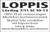 Lördag 7/11 kl 10-13 OBS! Plats restaurangen Munkfors ......2020/11/04  · LOPPIS Lördag 7/11 kl 10-13 OBS! Plats restaurangen Munkfors konferenscenter Skyltat från rondellen vid