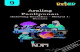 Araling Panlipunan · 2020. 11. 8. · Malugod na pagtanggap sa asignaturang Araling Panlipunan 9 ng Alternative Delivery Mode (ADM) Modyul para sa araling Maykroekonomiks: Demand