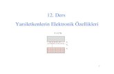 12. Ders Yarıiletkenlerin Elektronik Özellikleri · Ders Yarıiletkenlerin Elektronik Özellikleri Ev Ec Ed T > 0 oK. 2 ... • Aynı malzemeye farklı katkı atomları ekleyerek
