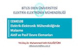 EEM0108 Elektrik-Elektronik Mühendisliğinde · Elektrik Üretimi, İletimi, Dağıtımı ve Tekniği * Enerji Üretim bileşenleri (güneş paneli, trübin vs.) * Enerji iletimi