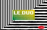 Le Duo - crous-bfc.fr€¦ · Le Duo Scènes Culturelles du Crous Besançon Petit Théâtre de la Bouloie + Café International Canot Programmation avril > juin 2017