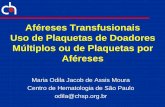 Aféreses Transfusionais Uso de Plaquetas de Doadores Múltiplos ou de Plaquetas … · 2013. 4. 20. · • Contagem de plaquetas pré-procedimento • Uso de medicação • Selecionados