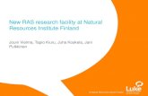 ohjelman mukaan: New RAS research facility at Natural ......© Natural Resources Institute Finland Jouni Vielma, Tapio Kiuru, Juha Koskela, Jani Pulkkinen New RAS research facility