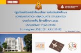 (ORIEANTATION GRADUATE STUDENTS · 2018. 7. 31. · Graduate Student of KKU who enrolled thesis course. 2. Thesis proposal must be approved. Funding: Doctoral Degree: Maximum 100,000