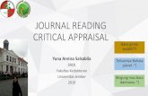 JOURNAL READING CRITICAL APPRAISAL - WordPress.com...Critical Appraisal Standart checklist kelengkapan jurnal •Title •Abstract •Introduction •Material and Methods (Surveys,