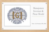 Manajemen Investasi & Pasar Modal - STIE IGI · 2020. 6. 8. · Pasar Modal Dosen : Lela Nurlaela, S.Pd., M.M. Aset Tunggal ... Jika investasi dilakukan di luar negri, return yang