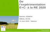 De l’expérimentation E+C- à la RE 2020...anissa.ben-yahmed@developpement-durable.gouv.fr Réglementation environnementale : damien.joseph@developpement-durable.gouv.fr Direction