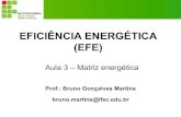 EFICIÊNCIA ENERGÉTICA (EFE)bruno.martins/EFE/AULA 3 - EFE...RECURSOS ENERGÉTICOS Aula 3 – Matriz energética Energias renováveis: são obtidas a partir de fontes que se renovam,