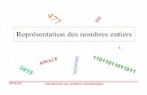 Représentation des nombres entiers - Université de Montréalmonnier/1215/notes-integers.pdf• Représentation binaire sur n bits • 6 : 0 0 0 1 1 0 ( 6 b i t s ) • Nombre négatif