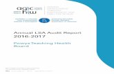 Annual LSA Audit Report 2016-2017 - HIW · 2019. 5. 30. · 6 6 Local Supervising Authority Annual Audit Visit The LSA annual audit visit was undertaken on the 13th October 2016 by