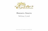 Винен Лист Wine List - Este Restaurant€¦ · 2014 Sauvignon blanc Villa Russiz 92,00 лв. 2013 Illivio, Livio Felluga 115,00 лв. 2014 Friulano, Sturm 88,00 лв. 2012