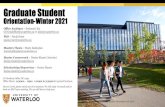 Orientation- Winter 2021 · 2021. 1. 14. · Orientation Orientation Graduate Student Orientation Winter 2021 PAGE 3 New Winter 2021 TA's should have received an email regarding the