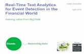 Real-Time Text Analytics Volker Stümpflen for Event Detection in … · Form together approx. 50% of all events ! „Black Swans“ ! ... Context Free Grammars (CFGs) and pattern