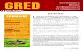 GRED Environnement Gouvernance Risque Déveloement La ... · GRED La lettre du GRED N° 1 - Novembre 2011 Éditorial L ’unité mixte de recherche Gred (Gouvernance – risque–