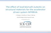 The effect of lead bismuth eutectic on structural ... · © SCK CEN, 2018 The effect of lead bismuth eutectic on structural materials for the accelerator driven system MYRRHA E. Stergar,