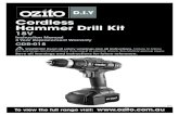 Cordless Hammer Drill Kitcdn3.blocksassets.com/assets/ozito/ozito-product-manuals/... · 2013. 9. 7. · Cordless Hammer Drill Kit 18V Instruction Manual 3 Year Replacement Warranty