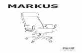 MARKUS - IKEA...18 AA-251870-17 LIETUVIŲ Užtikrinant saugumą, ratukai automatiškai fiksuojami, kai kėdė nenaudojama. PORTUGUÊS Por motivos de segurança, os rodízios bloqueiam