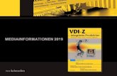 MEDIAINFORMATIONEN 2019 - VDI-Fachmedien · 2019. 1. 29. · VDI Fachmedien GmbH & Co. KG · Postfach 1 01022 · 4000 1 Düsseldorf · Telefon (02 1 1) 61 033 78 · Telefax ... maschinen,