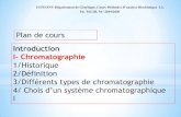Introduction I- Chromatographie · 2019. 12. 9. · La chromatographie sous toutes ses formes, est une méthode de séparation des constituants d’un mélange gazeux, liquide ou