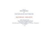 MATERIALI E TECNOLOGIE ELETTRICHE MATERIALI ISOLANTI · 2010. 4. 28. · CdL Ing. Elettrica ‐Materiali e Tecnologie Elettriche 2009/10 ‐VI‐ 8 PERMETTIVITÀ DEI MATERIALI ISOLANTI