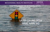Title Lorem Ipsum - UW Medicine...2020/09/09  · Title Lorem Ipsum SIT DOLOR AMET DISASTER PLANNING FOR BEHAVIORAL HEALTH ORGANIZATIONS SEPTEMBER 9, 2020 LAURA COLLINS, LICSW …