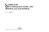 LINEAR OPTIMIZATION IN ApPLICATIONS · 2017. 11. 20. · Chapter 7 : Goal Programming Formulation 7. 1 Linear programming versus goal programming 7.2 Multiple goal problems 7.3 Additivity