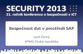 Bezpečnost dat v prostředí SAP - SECURITY 2020 · 2016. 1. 18. · SAP ~např. jmenná konvence, politika hesel, používané typy uživatelských účtů Ponechání hesla pro