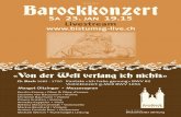 Barockkonzert 2021 1 · 2021. 1. 14. · Barockkonzert JS. Bach 1685 - 1750 Kantate «Ich habe genung» BWV 82 «Von der Welt verlang ich nichts» SA 23.JAN 19.15 Margot Oitzinger