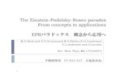 The Einstein-Podolsky-Rosen paradox From concepts to ...qo.phys.gakushuin.ac.jp/en/dairinkou/dairinkou10/koshio.pdfEPRパラドックス 概念から応用へ M.D Reid and P.D.Drummond,W.P.Bowen,E.G.Cavalcanti,