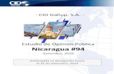 Estudio de Opinión Pública Nicaragua #94 · 2019. 10. 14. · CID Gallup S.A. Estudio de Opinión Pública Nicaragua #94– Setiembre, 2019 2 PRESENTACIÓN En el periodo del 10