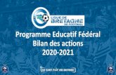 Programme Educatif Fédéral Bilan des actions 2020-2021...AS VITRE (35) 1/4 « Opération : récolte de vêtements, chaussures, jouets.. !Pendant le confinement nous proposons aux