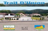 Le magazine d’informations de KIRCHBERG · 2020. 1. 13. · 04) Trait D'Union n°47 Trait D'Union n°47 (05 2) BUDGETS PRIMITIFS 2019 : Les budgets primitifs, préparés par la