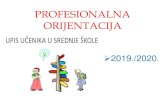 PROFESIONALNA ORIJENTACIJA · profesionalna orijentacija 2019./2020. subjektivni Čimbenici izbora zanimanja subjektivni Čimbenici sposobnosti crte liČnosti osobno iskustvo intelektualne