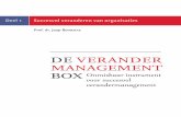 DE VERANDER MANAGEMENT BOX - Jaap Boonstra · 2013. 2. 27. · Het gaat hierbij om veranderingen van een bestaande naar een ... Deze eerste en inleidende aflevering bevat een overzicht