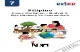 Filipino...Filipino – Baitang 7 Alternative Delivery Mode Unang Markahan – Modyul 9: Mga Hakbang sa Pananaliksik Unang Edisyon, 2020 Isinasaad sa Batas Republika 8293, Seksiyon