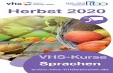 Herbst 2020 - Hildesheim VHS: Startseite · 2020. 9. 23. · Englisch, Deutsch, Französisch, Spanisch, Italienisch, Portugiesisch, Niederländisch, Russisch, Türkisch · Die Zertifikate