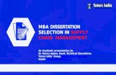 MBA dissertation selection in Supply chain management