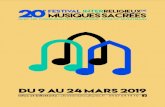 FESTIVAL INTERRELIGIEUX MUSIQUES SACREES · 2019. 2. 6. · tradition arabo-andalouse. Construit comme un oratorio, mixant le récitatif, la musique et les images, Comme une île