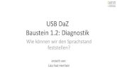 USB DaZ Baustein 1.2: Diagnostik · 2019. 8. 6. · •Auftrag durch bm:ukk an die Uni Wien •Leitung: Dr. Marion Döll, Dr. İnciDirim •Mitarbeiterin: Mag. Lisanne Fröhlich •Projektlaufzeit: