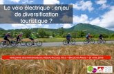 Le vélo électrique : enjeu de diversification touristique · Assistance à capteur de pression / couple Batterie : lithium ion >=36V >400w/h Couple > 30N Le Matériel Equipement